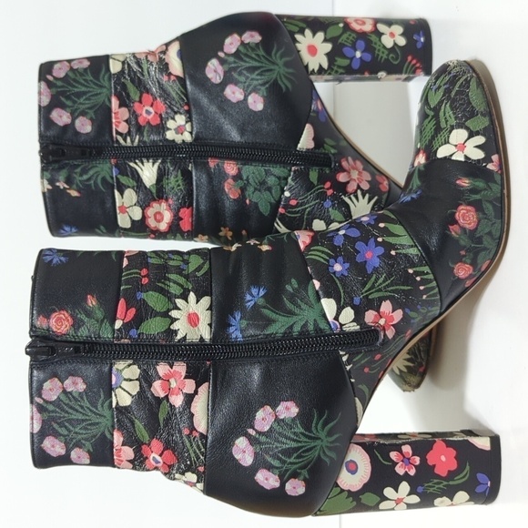 Valentino Garavani Camugarden paneled Floral ankle boots woman's size 7 EU 37 - Picture 5 of 16